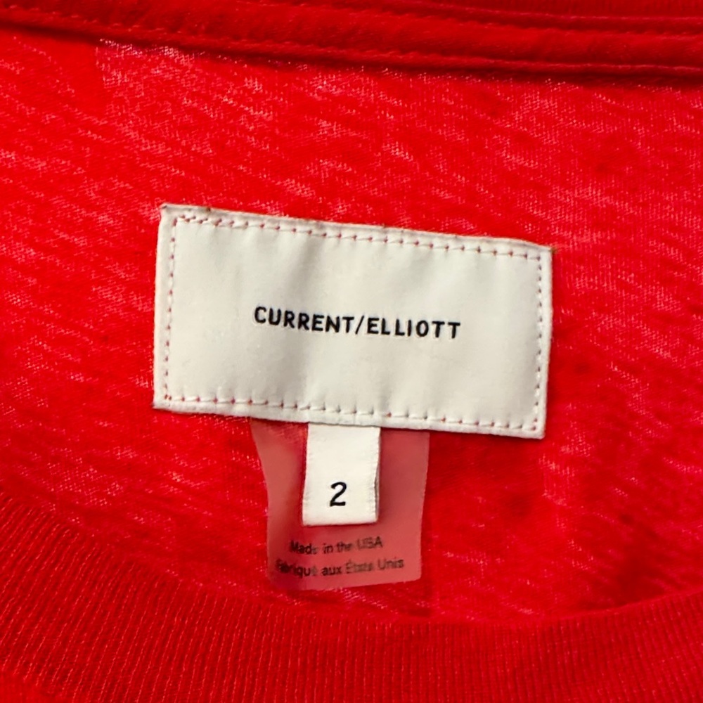 Current/Elliott Ruffle Roadie Red Star-Patterned Tee - Picture 2 of 3